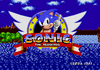 Pantalla Inicial del videojuego Sonic the Hedgehog