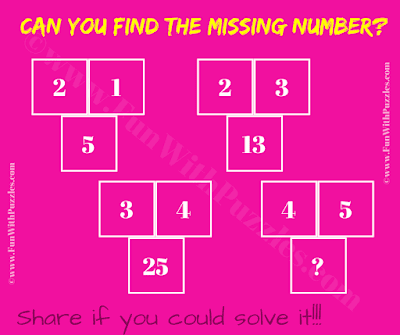 It is Mind Question of Mathematics in which one has to find the missing number