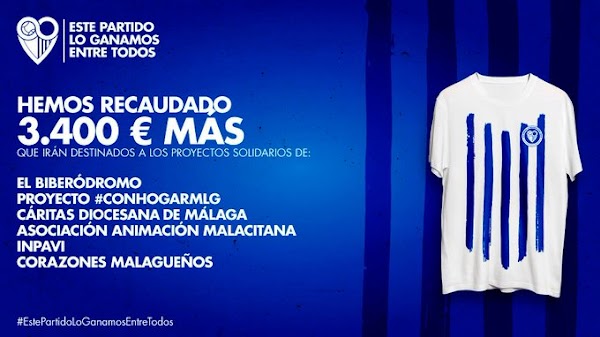 El Málaga consigue recaudar 3.400 euros más con la venta de la camiseta solidaria