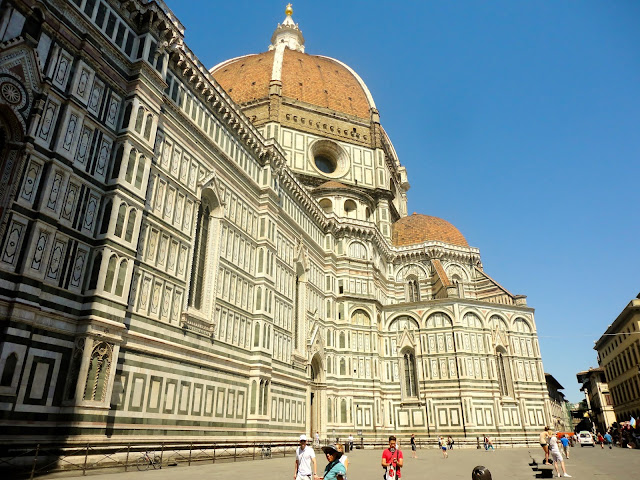 Exterior of the Cathedral of Santa Maria del Fiore in the Piazza del Duomo, Florence, Italy
