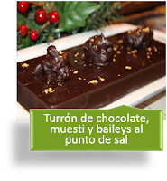 TURRÓN DE CHOCOLATE, MUESLI Y BAILEYS AL PUNTO DE SAL