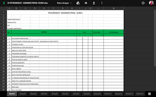 Perangkat Administrasi Guru Format Microsoft Excel