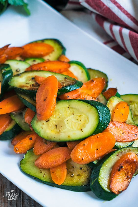 Carrots and zucchini sautéed in olive oil with an abundance of spices, really do make dinner come alive. Perfect when paired with an entire baked chicken.
