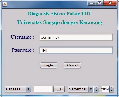 Program Sistem Pakar Diagnosis Penyakit THT Java Netbeans
