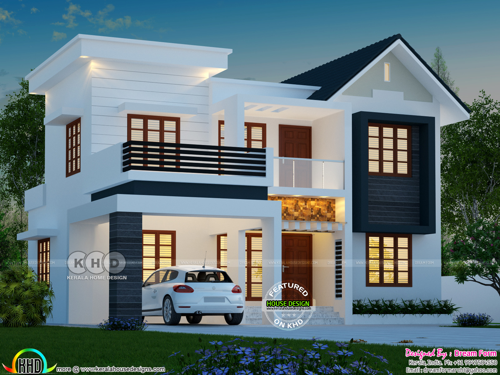 4 Bhk 1763 Square Feet Modern House Plan Kerala Home