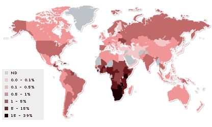 Mapa mundial de VIH SIDA