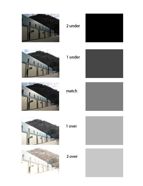 Digital 12 Exposure value chart