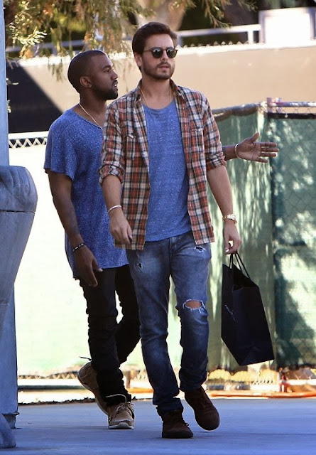 Celeb Diary: Kanye West & Scott Disick @ Maxfields in Los Angeles