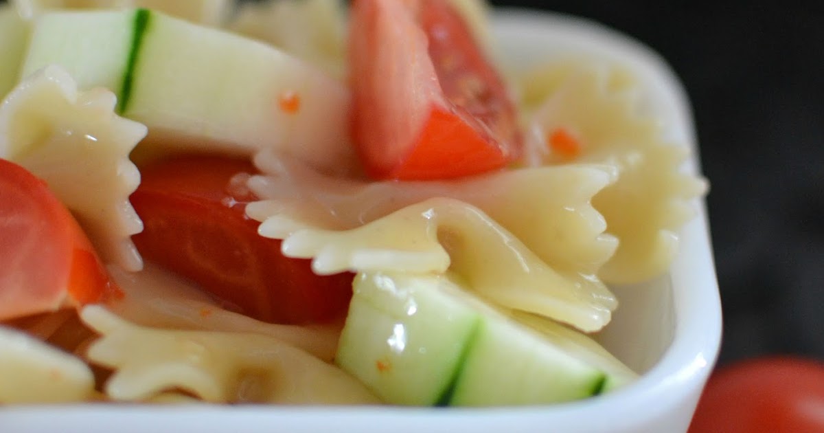 Hot Eats and Cool Reads Cucumber and Tomato Bowtie Pasta Salad Recipe