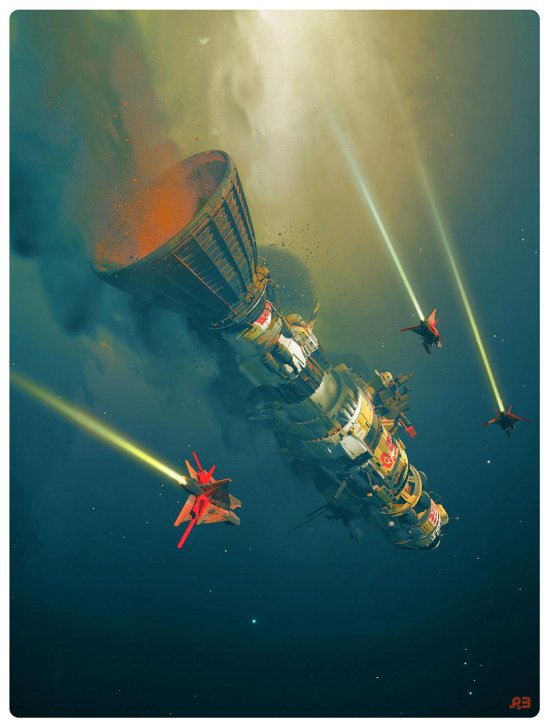 Pascal Blanche deviantart arte ilustrações ficção científica universo espacial alienígenas