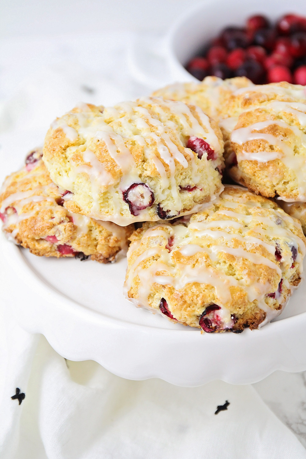 These cranberry orange scones are so light and tender, and perfectly sweetened!