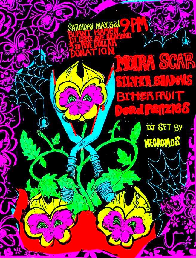 Burnt Ramen show, flyer by Jack Bradley of Bitter Fruit.