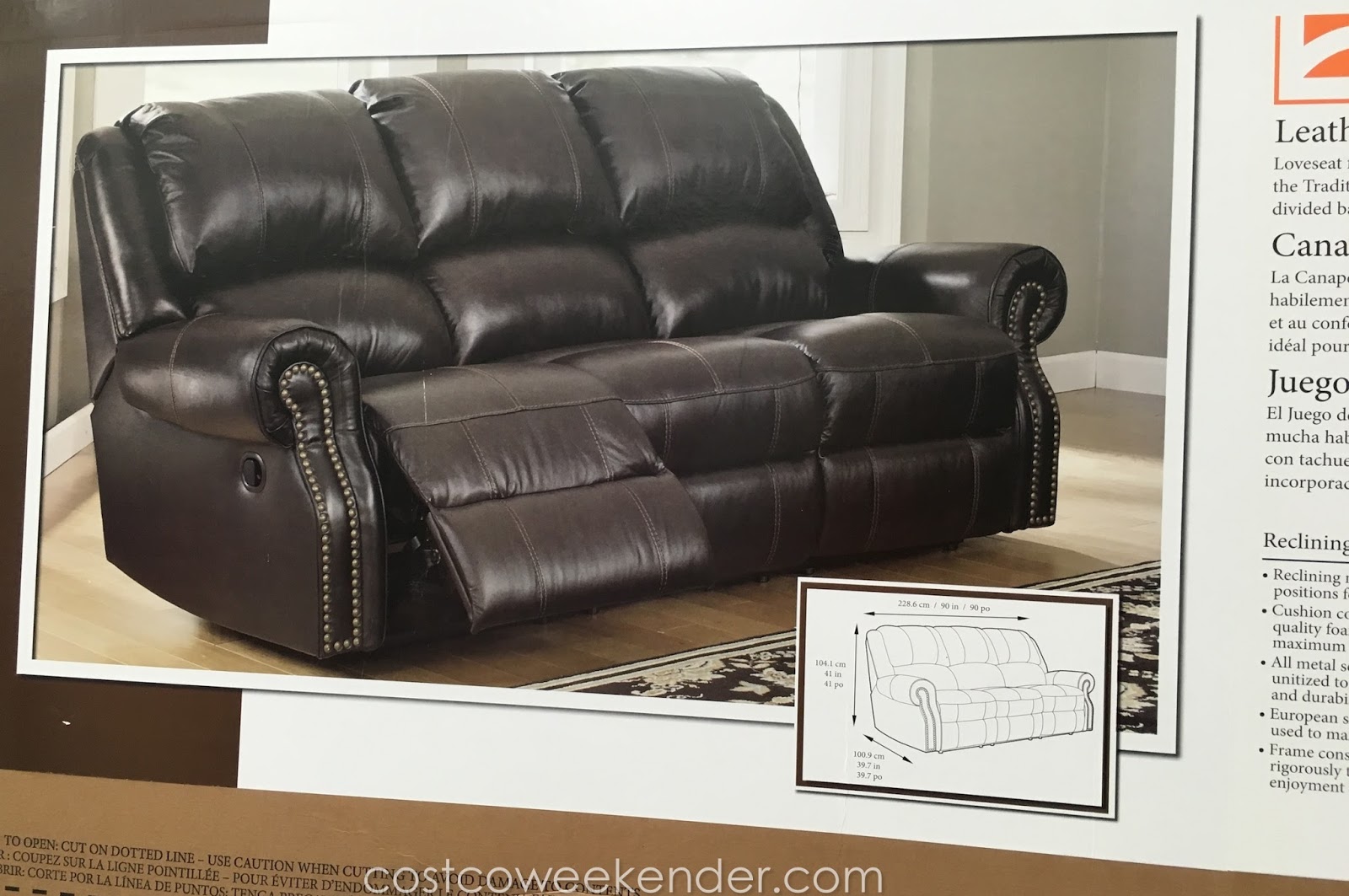 costco richland leather sofa