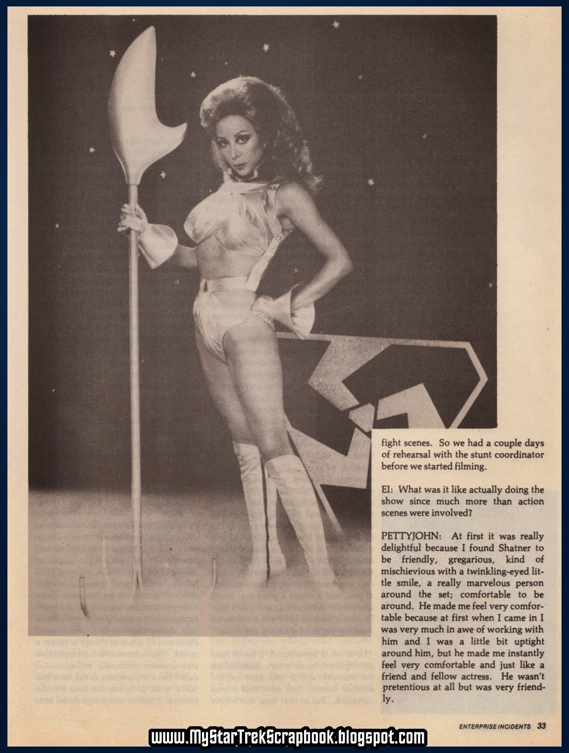 My Star Trek Scrapbook 1984 Interview with Angelique Pettyjohn