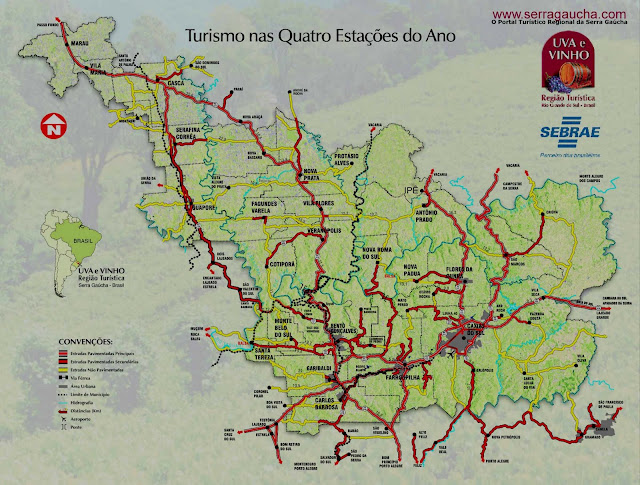Mapa da Serra Gaúcha