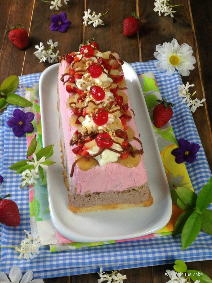 Banana split ice cream cake. Reto 'Alfabeto Dulce' Cook the cake