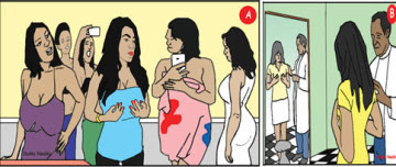 Women with big breast illustration