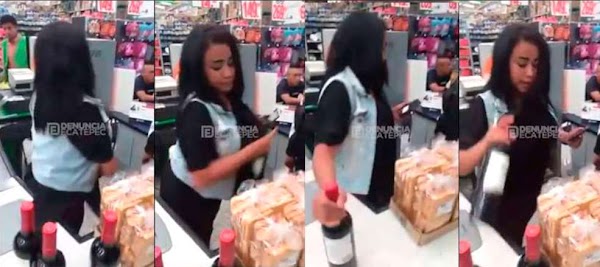 Captan a mujer robando 4 botellas de vino en un Aurrera (VIDEO) Captan a mujer robando 4 botellas de vino en un Aurrera (VIDEO)