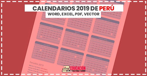 ▷ Calendarios 2019 de Perú 🥇 【Gratis PDF, Word, Excel】 ▷ Calendarios 2019 de Perú 🥇 【Gratis PDF, Word, Excel】
