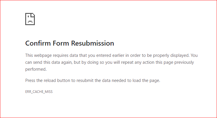 Confirm enter. Confirm form resubmission.