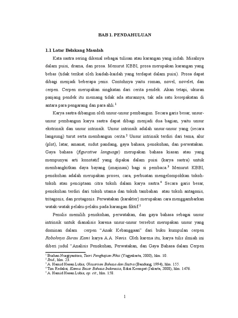 contoh cerpen beserta unsur intrinsik dan ekstrinsik