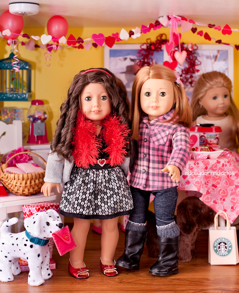Our 18 inch Doll diaries about their Valentine's Day party at our American Girl Doll House. Visit our 18 inch dolls dollhouse!