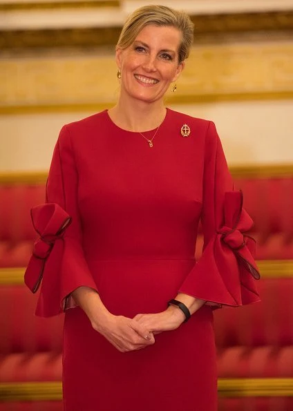 Countess Sophie of Wessex wore a Roksanda Lavete dress for the reception at Buckingham Palace. Prince Charles hosted reception for Frontline Nursing