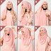 Tutorial Hijab Wisuda Segi Empat Satu Warna