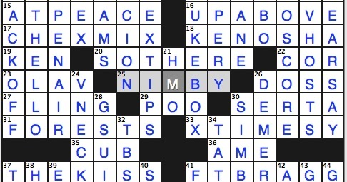 rex parker does the nyt crossword puzzle world s largest nocturnal primates sat 5 26 12 avoid work in britain fictional title sch of 1994 comedy film local protest acronym andean tuber