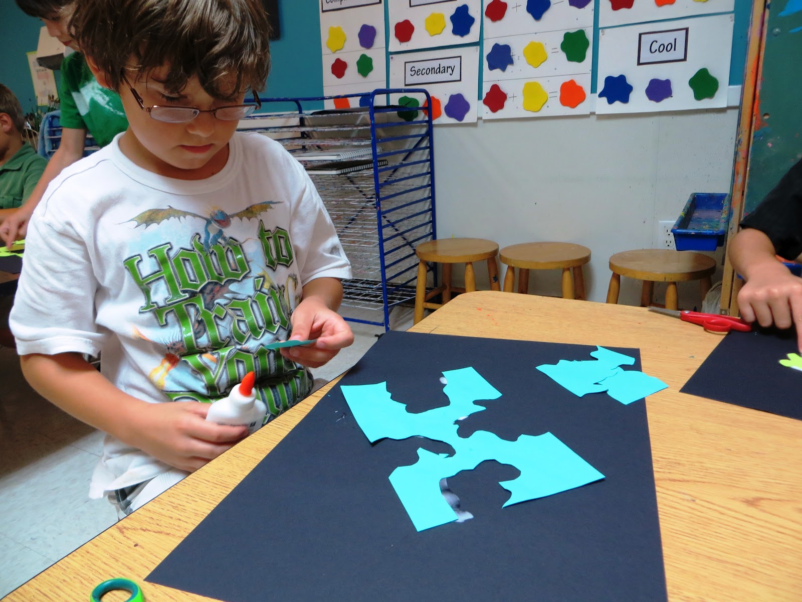 Friends School Art: Seahorses - Positive & Negative Space