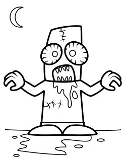 Zombie Coloring Page 1