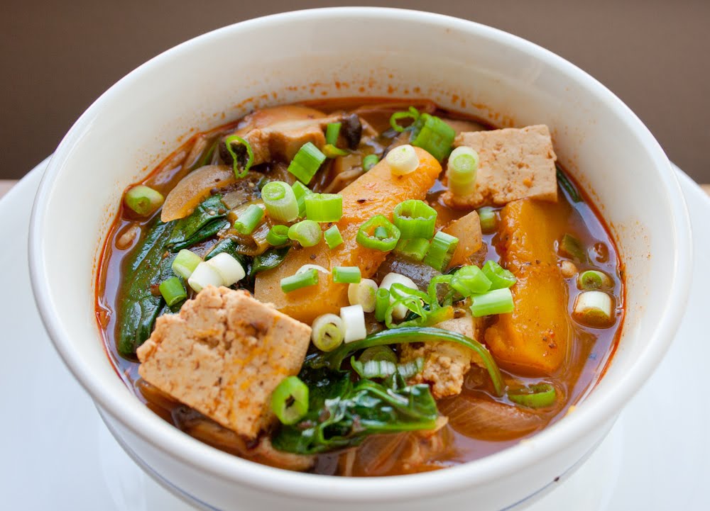 SPICE ISLAND VEGAN Vegan Korean Mushrooms and Tofu Stew