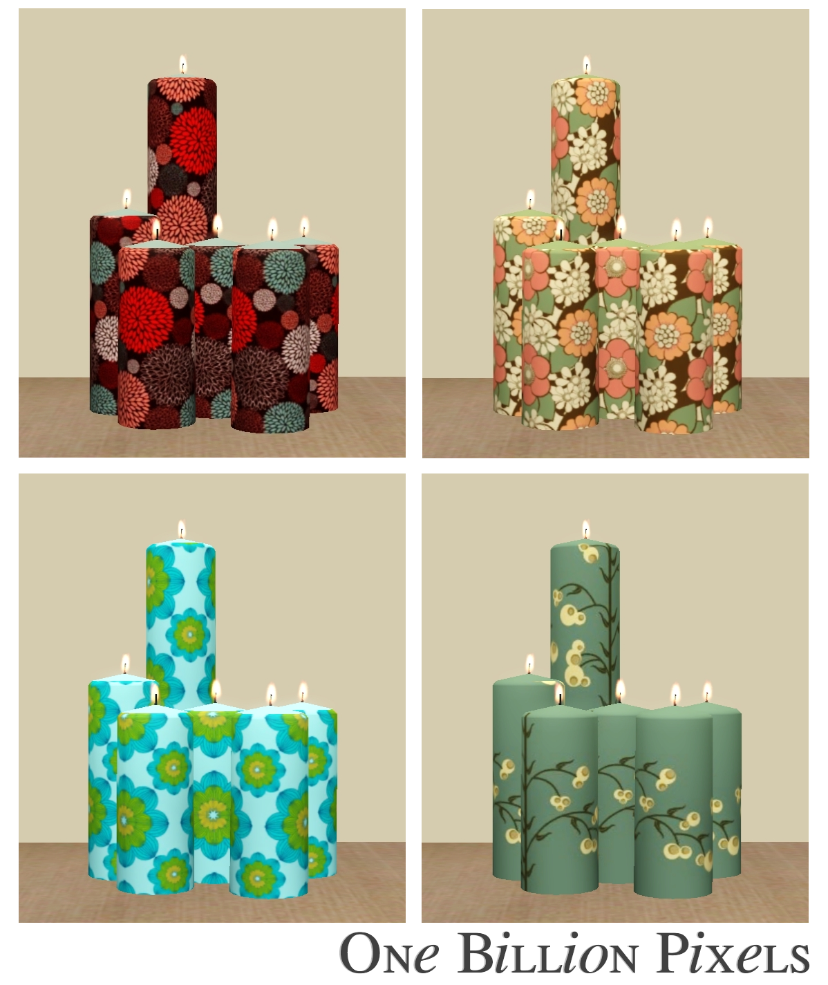 Multi Colored & Pillar Candles One Billion Pixels