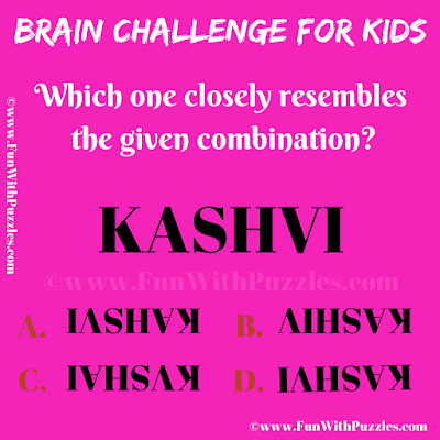 It is an easy brain challenge visual picture puzzle for kids in which one has to find the picture which closely resembles the given picture image