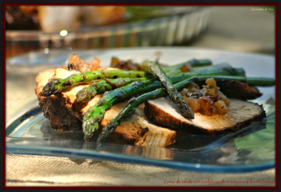 Lomo de cerdo al horno con confitura de manzana y hierbabuena 04