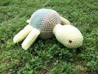 A handmade in crochet turtle