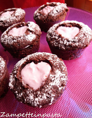 Muffin al cioccolato e lamponi - Dolce per San Valentino
