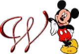 Alfabeto de Mickey Mouse recostado W.