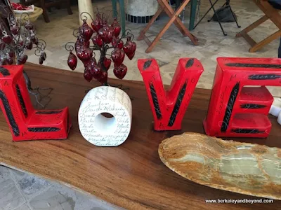 small LOVE sculpture at JMB Gallery shop in Bucerias, Mexico