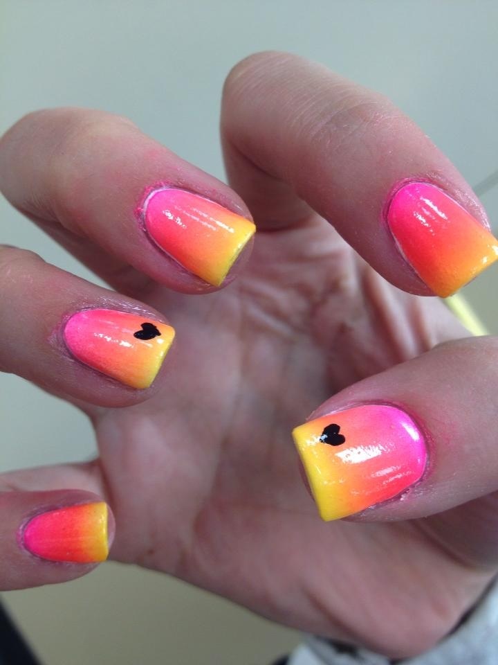 Pink yellow nails!