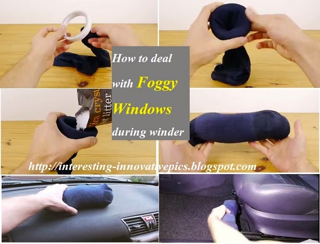 trick to deal with foggy car windows during winter, life hacking ideas for steamy car windows