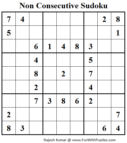 Non Consecutive Sudoku (Daily Sudoku League #88)