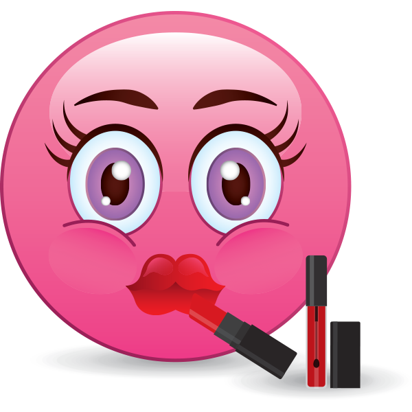 Girl emoji with red lipstick