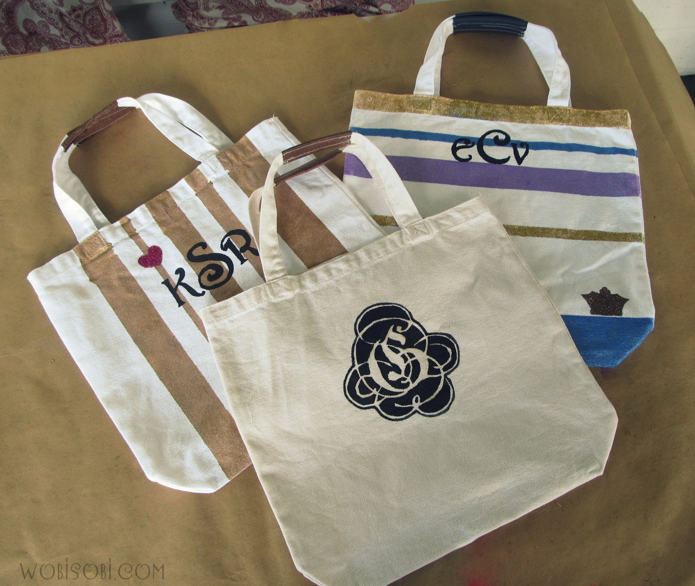 WobiSobi Monogrammed Bags, DIY