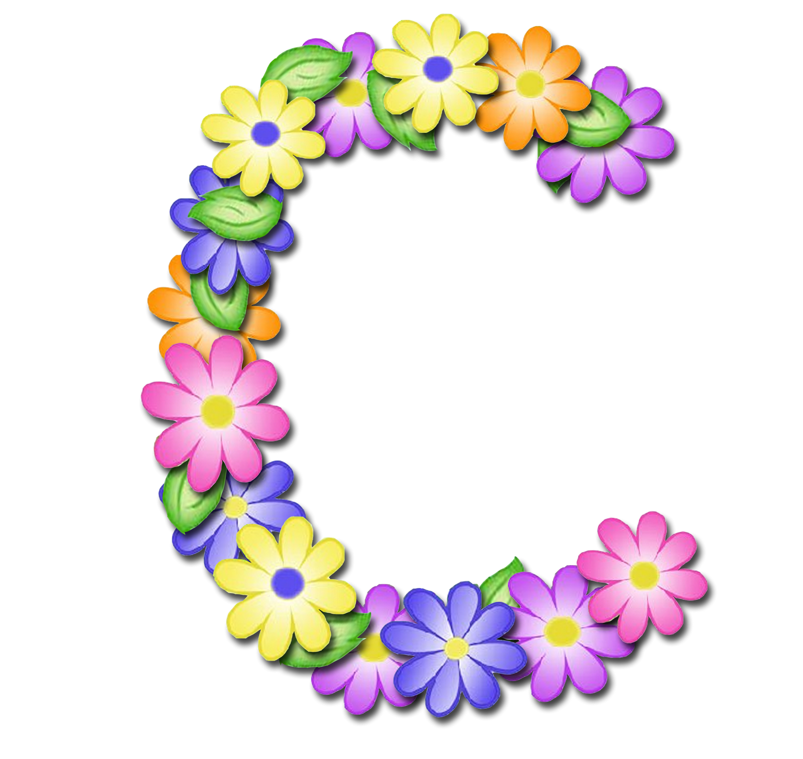 Abecedario con Margaritas de Colores. Colored Daisies Alphabet. Oh my