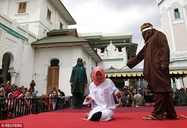 Indonesia, Punishment, Public caning,