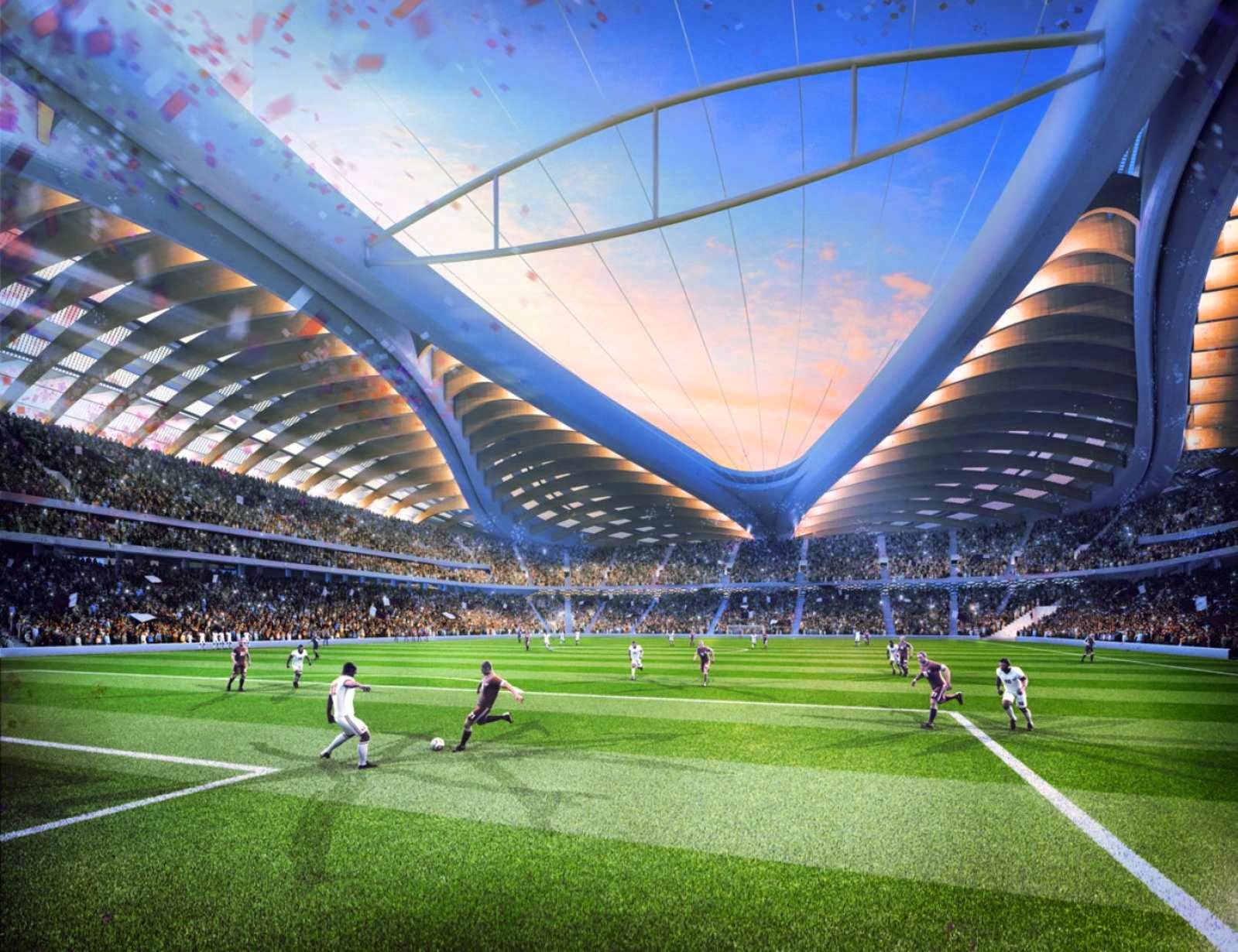 World stadiums. Футбольный стадион 2022 Катар Заха Хадид. Стадион в Катаре Заха Хадид. Стадион Аль Джануб. Аль Вакра стадион.
