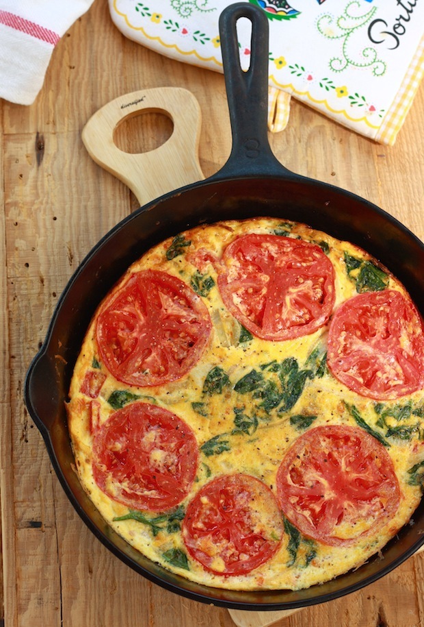 Tomato Spinach Frittata by SeasonWithSpice.com