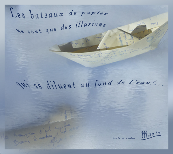 Au pays des images et des mots Poème Mon bateau de papier