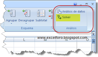 Cargar el complemento Solver en Excel.